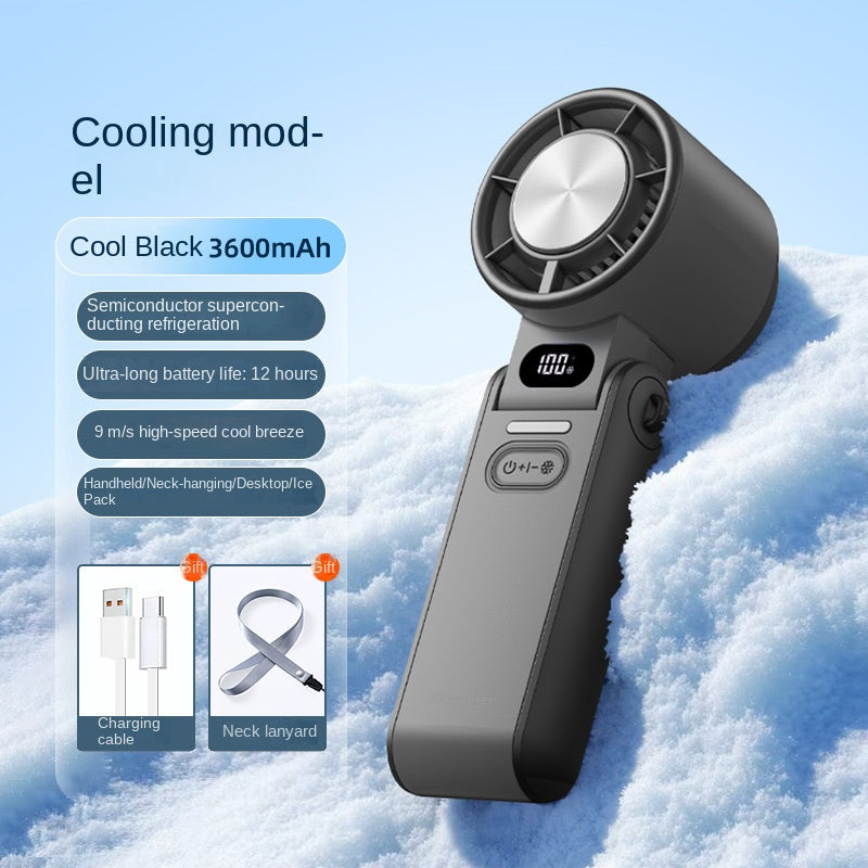 Portable Foldable Neck Fan with Digital Display and Infinite Speed Control, Compact Cooling Handheld Fan for Outdoor Use