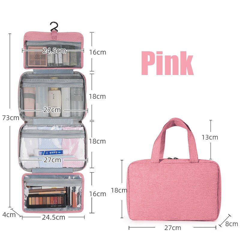 Four-fold Storage Bag Travel Waterproof Dry And Wet Separation Wash Organizer Bathroom And kitchen Sundries Storage Hanging Bag