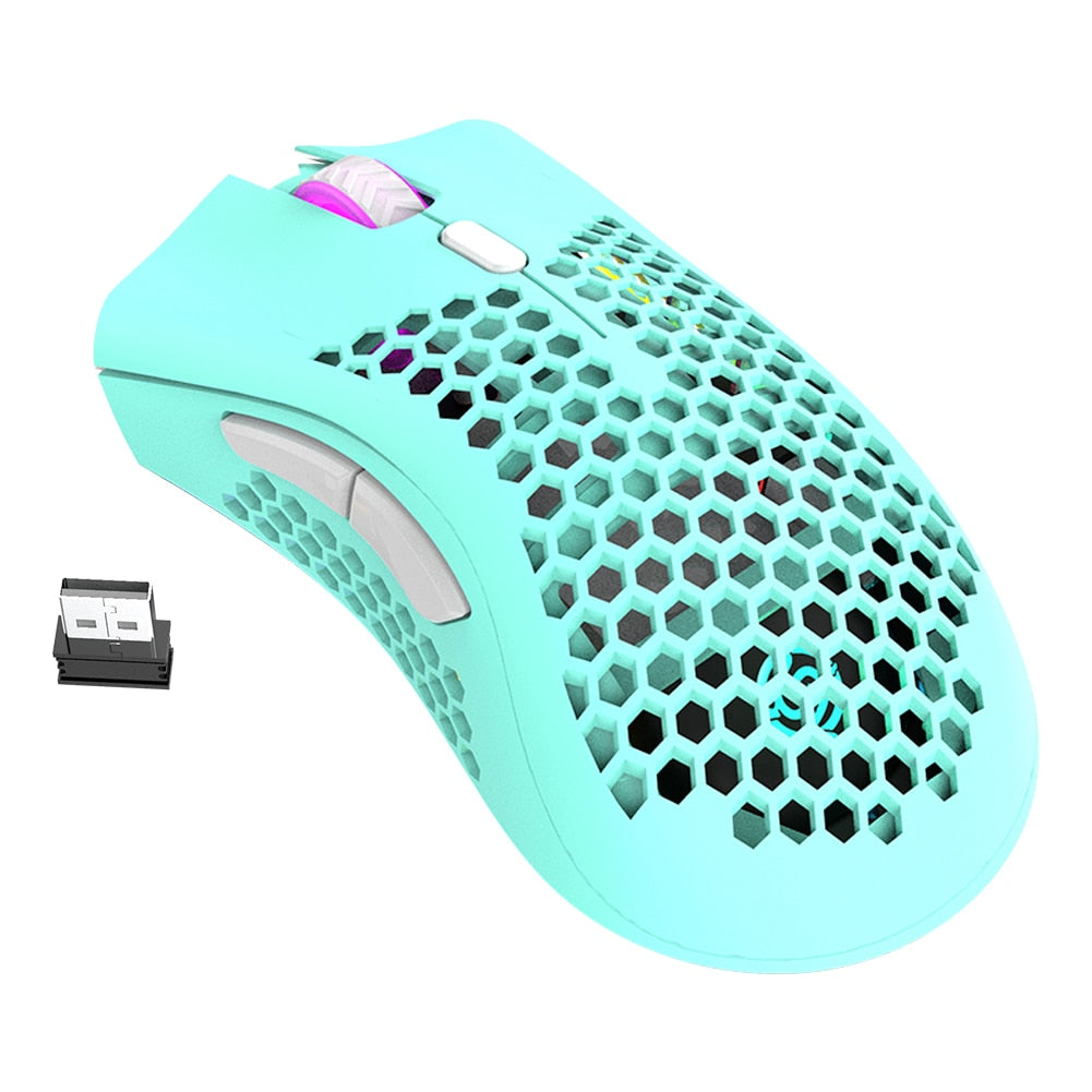 2.4GHz Wireless Mouse 7 Button 1600 DPI Adjustable RGB Backlit Rechargeable Mouse Lightweight