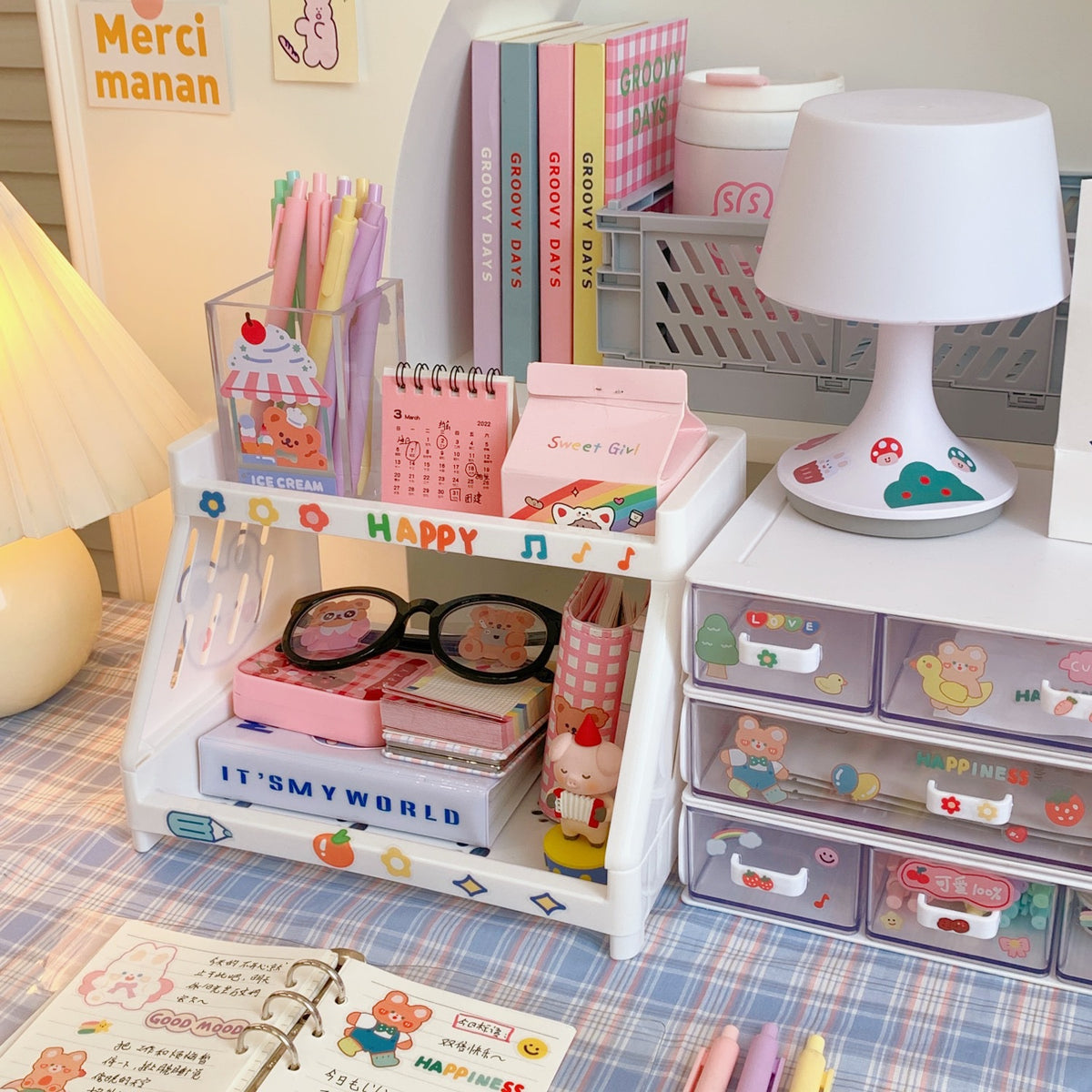 Shelf Multi-Layer Office Desk Storage Rack Simple Ins Style Dormitory Desktop Cosmetic Finishing Rack Storage Rack