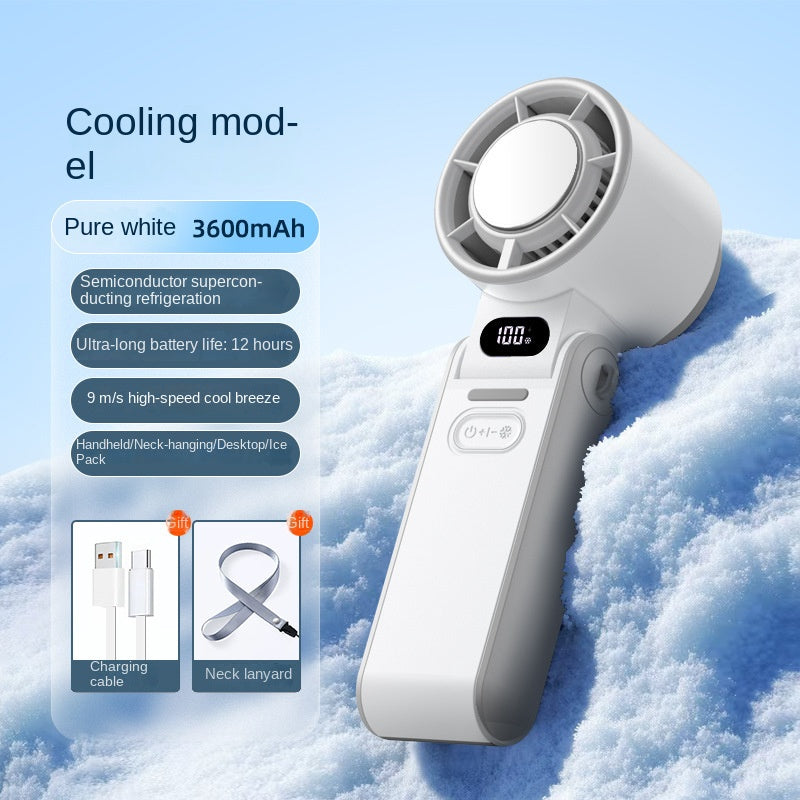 Portable Foldable Neck Fan with Digital Display and Infinite Speed Control, Compact Cooling Handheld Fan for Outdoor Use