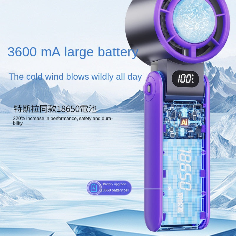 Portable Foldable Neck Fan with Digital Display and Infinite Speed Control, Compact Cooling Handheld Fan for Outdoor Use