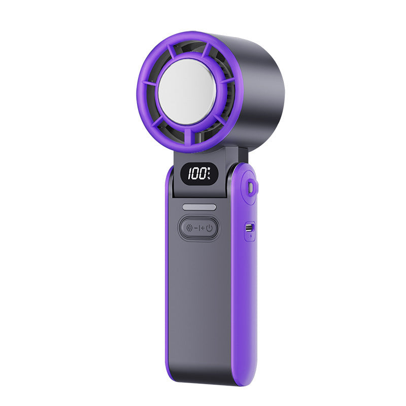 Portable Foldable Neck Fan with Digital Display and Infinite Speed Control, Compact Cooling Handheld Fan for Outdoor Use