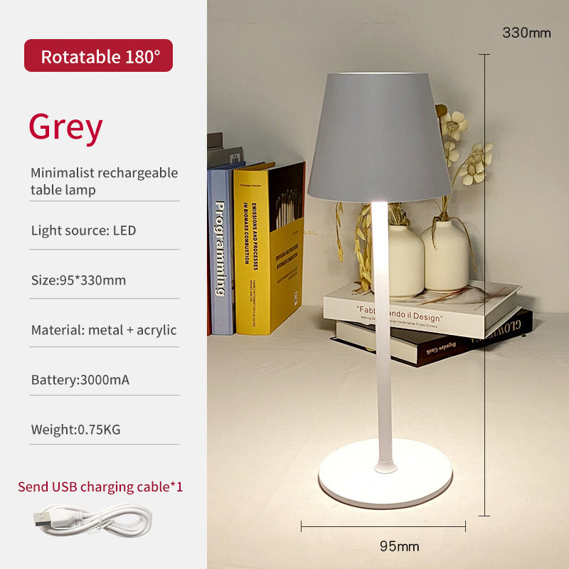 Retro Atmosphere Table Lamp Study Eye Protection Table Lamp USB Rechargeable Living Room Bedside Lamp Restaurant Bar Rotatable Table Lamp