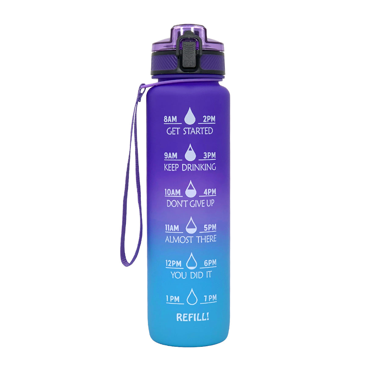 Tritan Water Bottle Sports Frosted Gradient Color Bounce Cover Water Bottle Space Cup Travel Water Cup 1L
