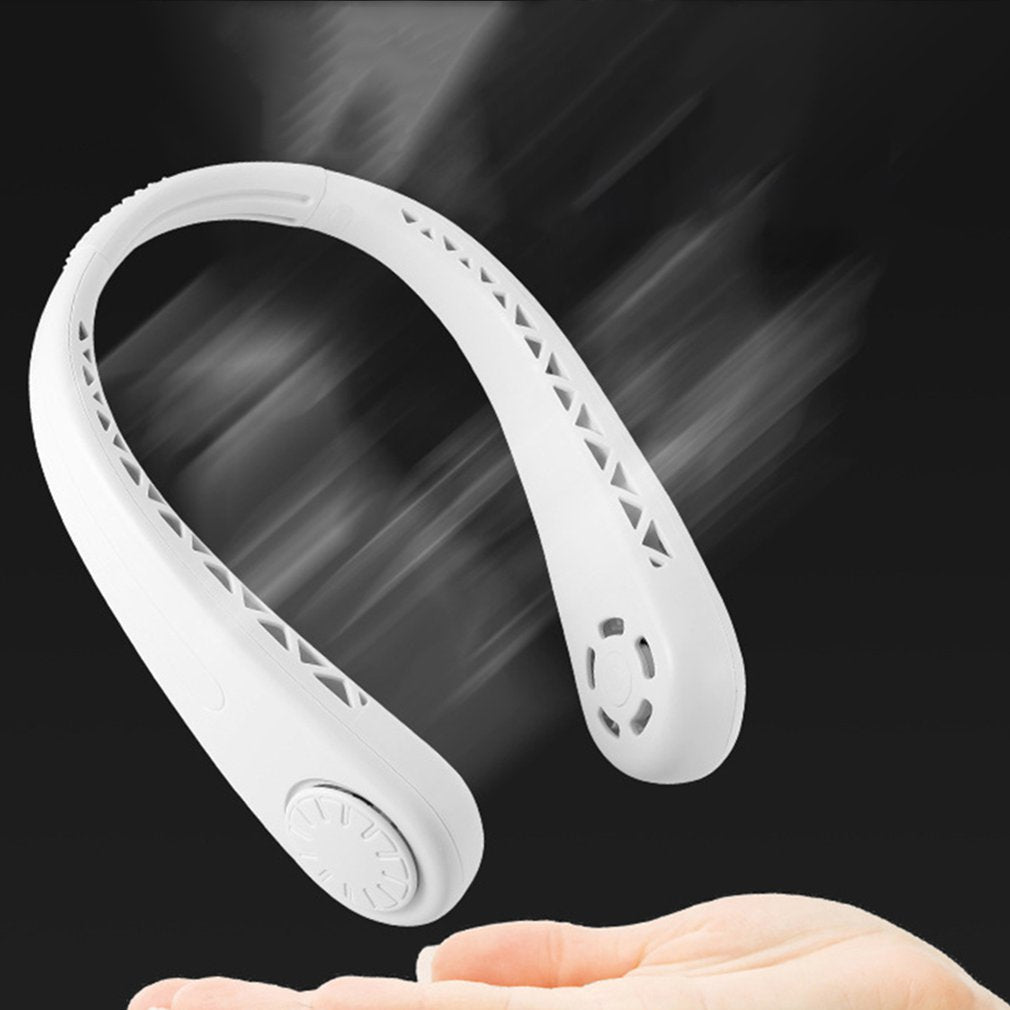 Oudoor Hot Sale Usb Charging Hanging Neck Small Fan Retro Mini Handheld Silent Lazy Sports Portable Electric Fan