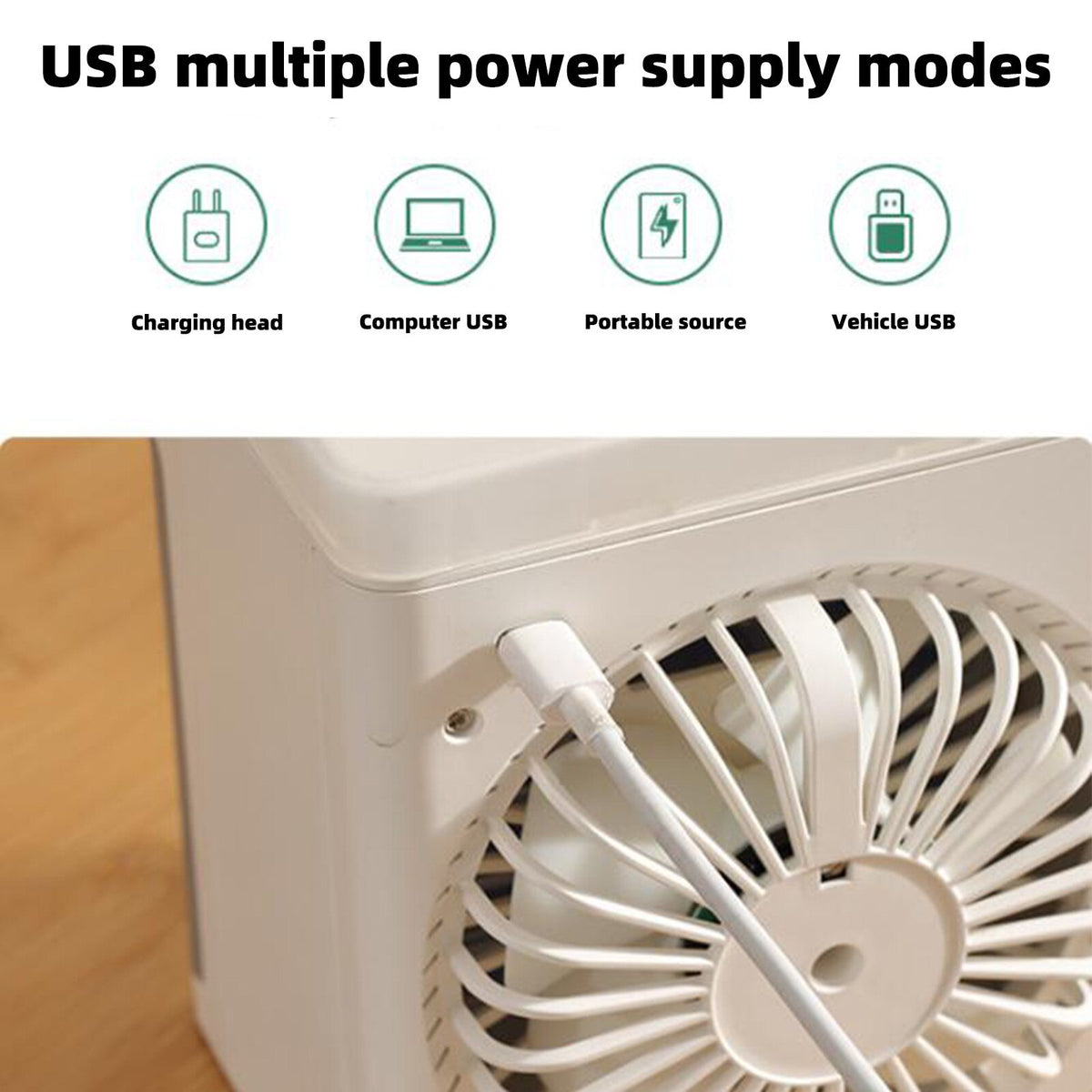 Summer New Style Portable Mini Air Cooler USB Removable Air Conditioning Fan Desk Outside Travel Operation Portable Tool