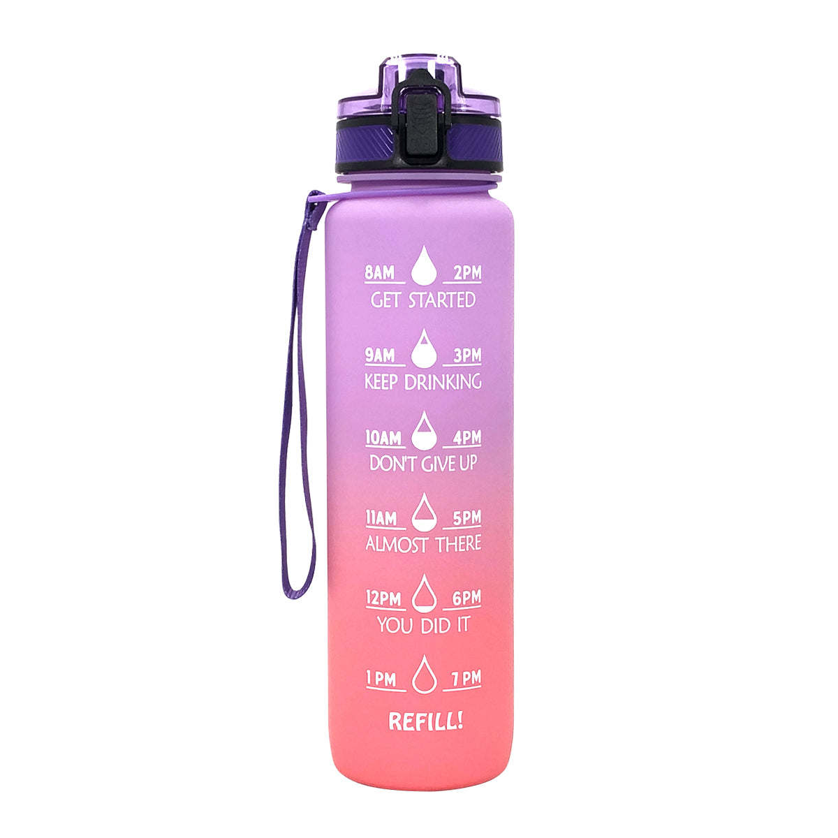 Tritan Water Bottle Sports Frosted Gradient Color Bounce Cover Water Bottle Space Cup Travel Water Cup 1L