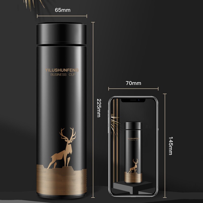 500ML Thermos Vacuum Flasks Temperature Display 304 Stainless Water Bottle Travel Sport Home  Large Cup Mugs Gift for Men Women