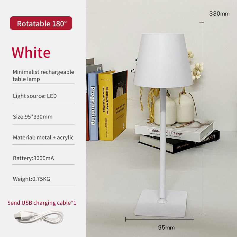 Retro Atmosphere Table Lamp Study Eye Protection Table Lamp USB Rechargeable Living Room Bedside Lamp Restaurant Bar Rotatable Table Lamp