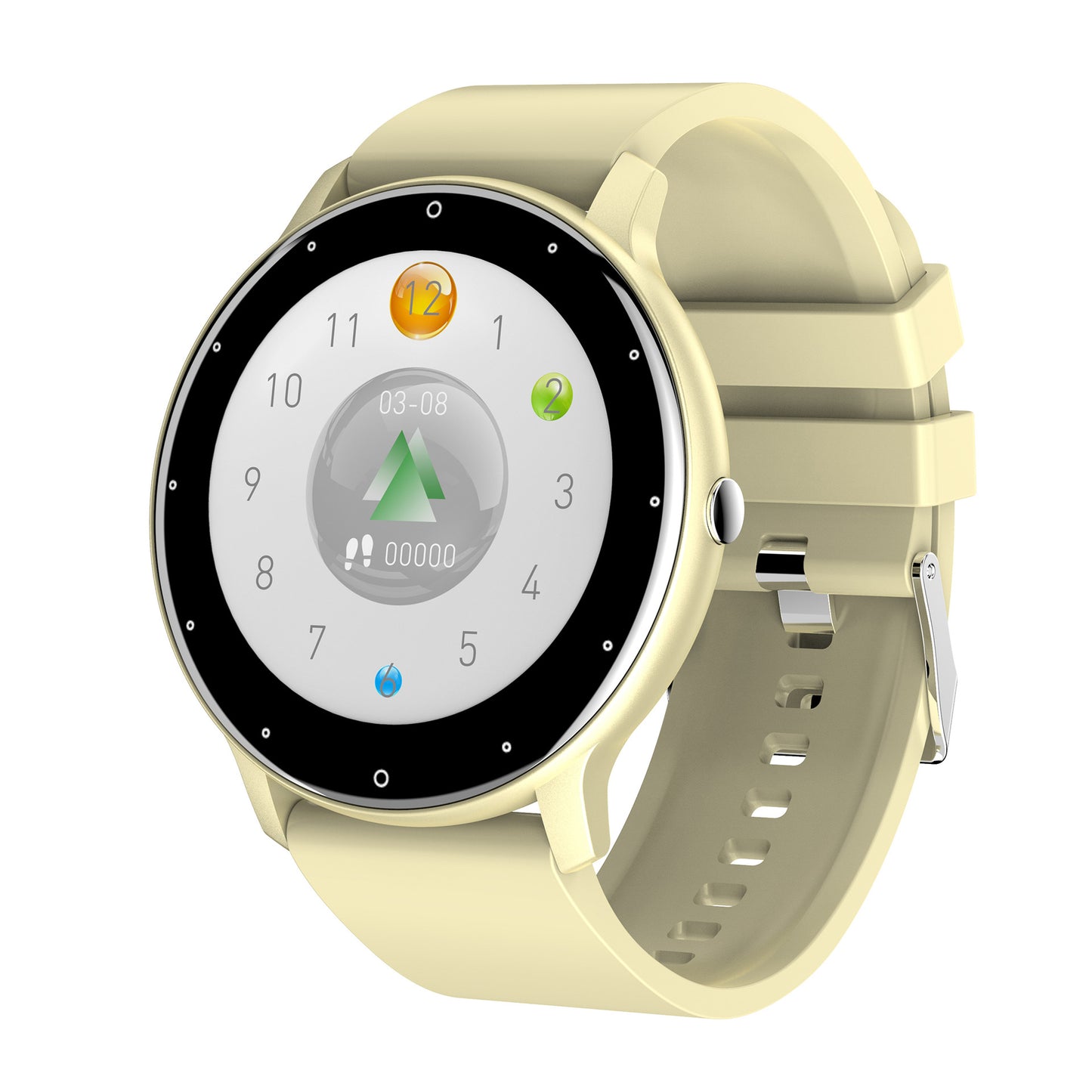 Smart Watch Round Screen Fitness Tracker with Call, Heart Rate, Sleep, Weather, and Sports Monitoring, Wearable Device