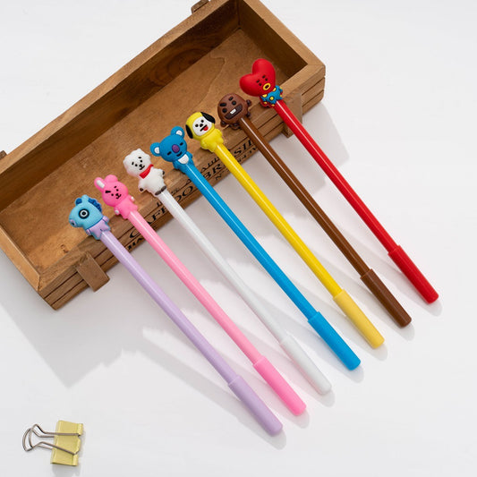 Bulletproof Youth League Surrounding Gel Pen Writing Pen Cartoon Cute Ballpoint Pen Student Stationery 0.5mm