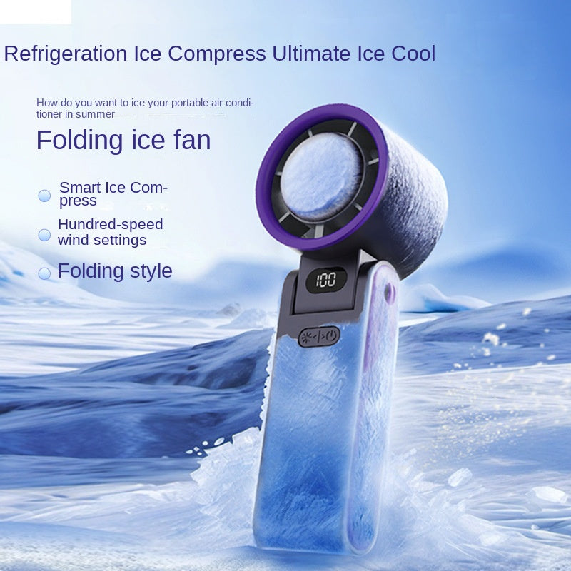 USB Cooling Turbine Hand Fan with 100-Speed Ice-Cooling Function