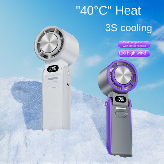 Portable Foldable Neck Fan with Digital Display and Infinite Speed Control, Compact Cooling Handheld Fan for Outdoor Use