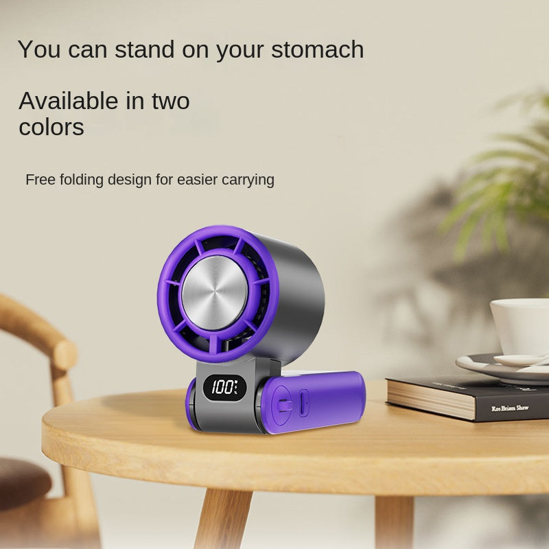 Portable Foldable Neck Fan with Digital Display and Infinite Speed Control, Compact Cooling Handheld Fan for Outdoor Use