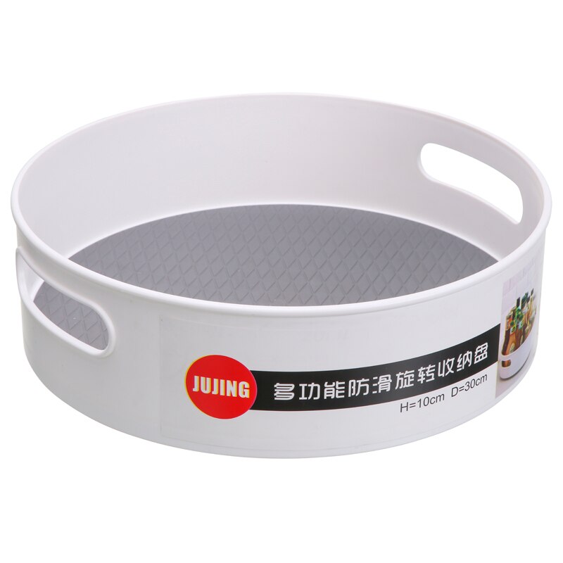 Practical Kitchen Multi-functional anti-skid rotating storage tray Display Plastic Rotary Kitchen Bathroom Party Shelf Organizer