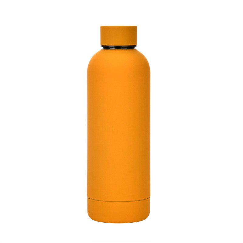 500ml Matte Stainless Steel Vacuum Insulated Hot Cold Water Bottle Double Walled Cola Shape Thermos Leak-Proof Sports Flask