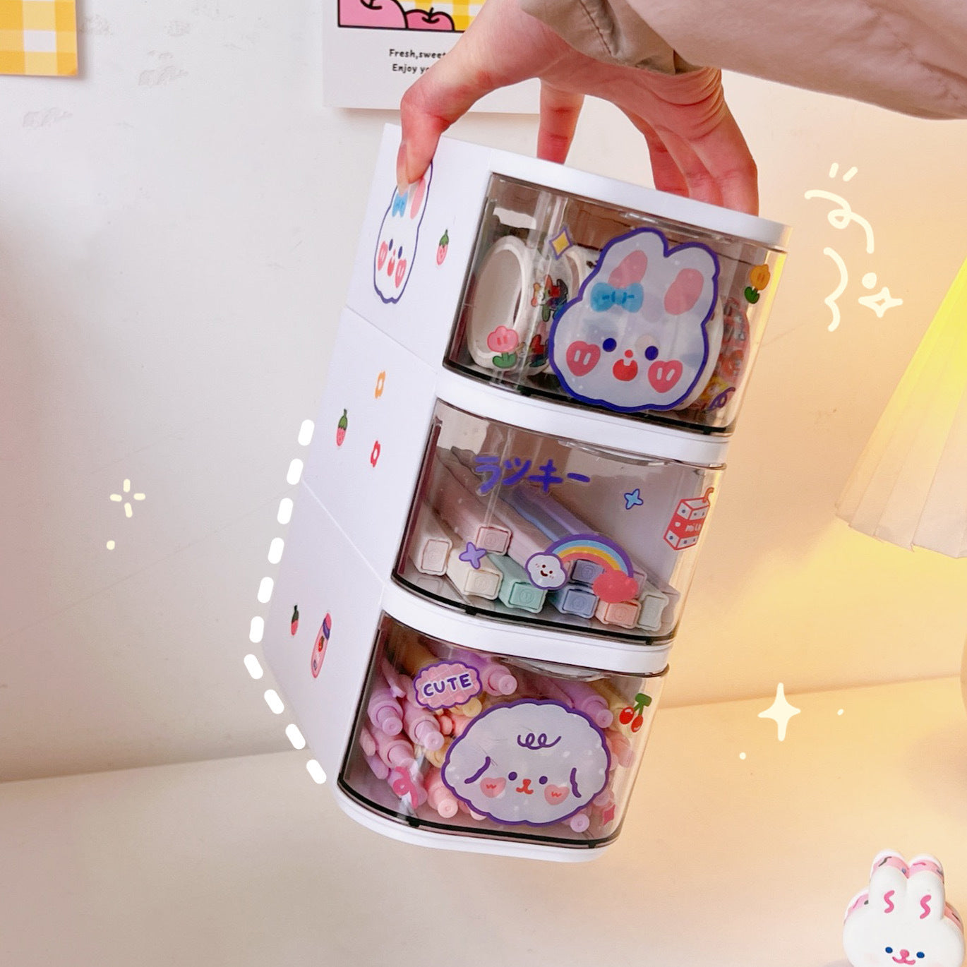 Desktop Drawer Storage Box Desk Small Storage Box Stationery Hand Account Japanese Office Practical Good Pen Holder Trend