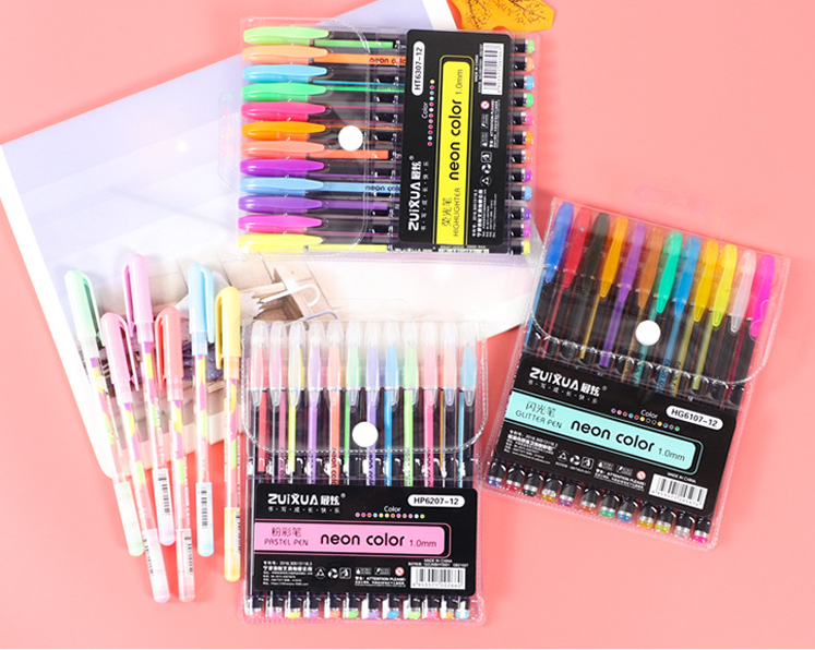 Creative 12 color pastel pen glitter pen color marker pen children graffiti pen