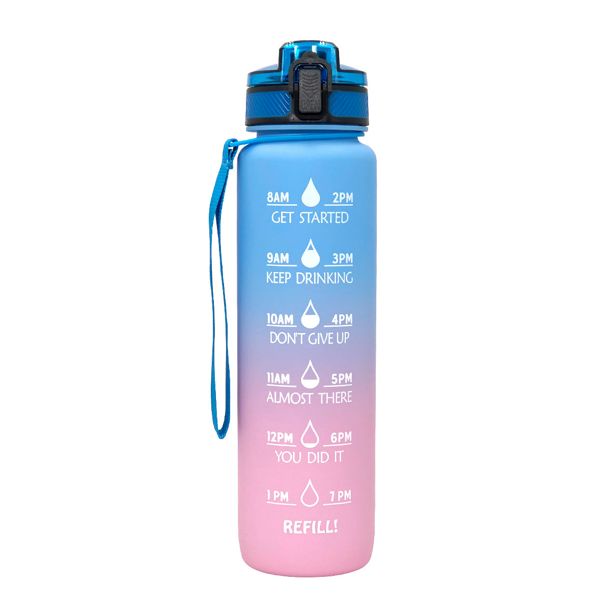 Tritan Water Bottle Sports Frosted Gradient Color Bounce Cover Water Bottle Space Cup Travel Water Cup 1L