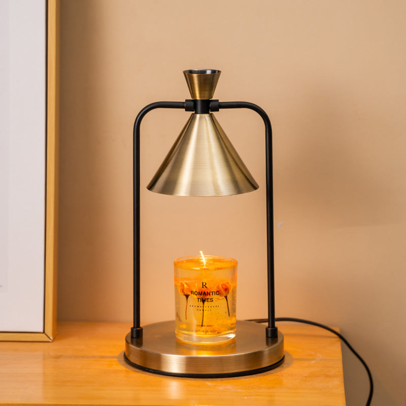 Aromatherapy desktop retro melting candle simple desk lamp bedroom dimmable melting wax lamp iron art fragrance night light