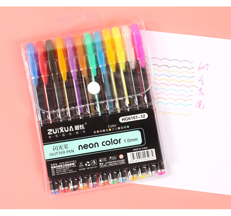 Creative 12 color pastel pen glitter pen color marker pen children graffiti pen