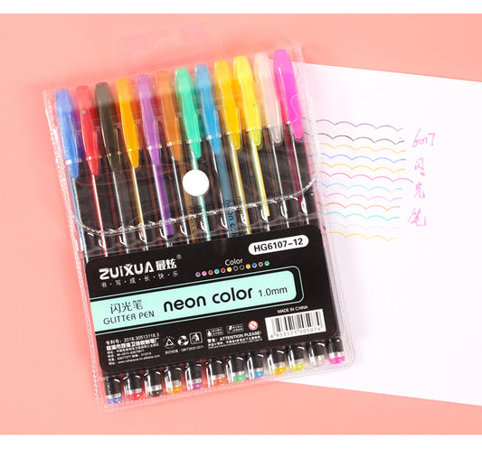 Creative 12 color pastel pen glitter pen color marker pen children graffiti pen
