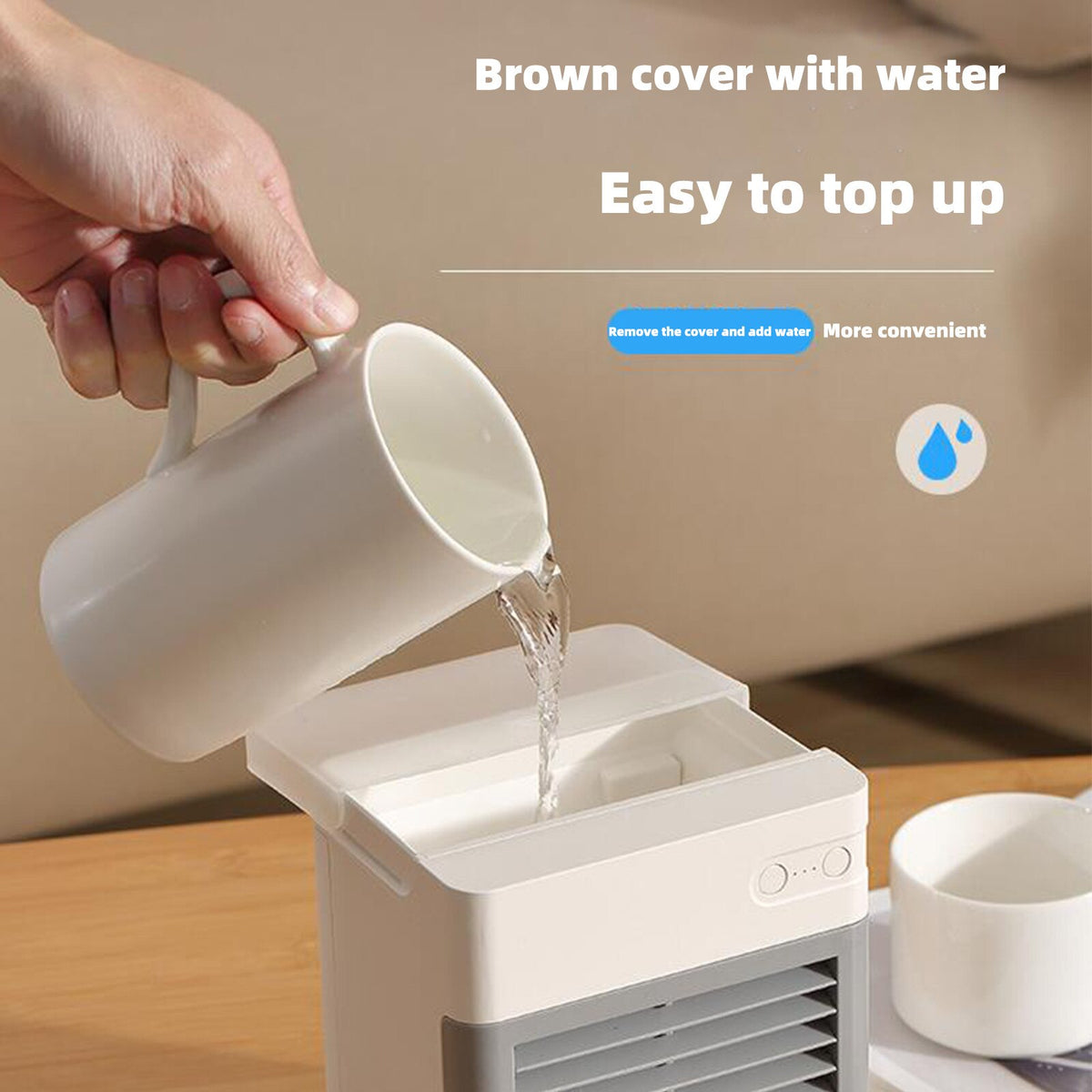 Summer New Style Portable Mini Air Cooler USB Removable Air Conditioning Fan Desk Outside Travel Operation Portable Tool