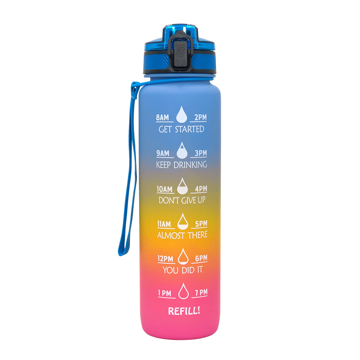 Tritan Water Bottle Sports Frosted Gradient Color Bounce Cover Water Bottle Space Cup Travel Water Cup 1L