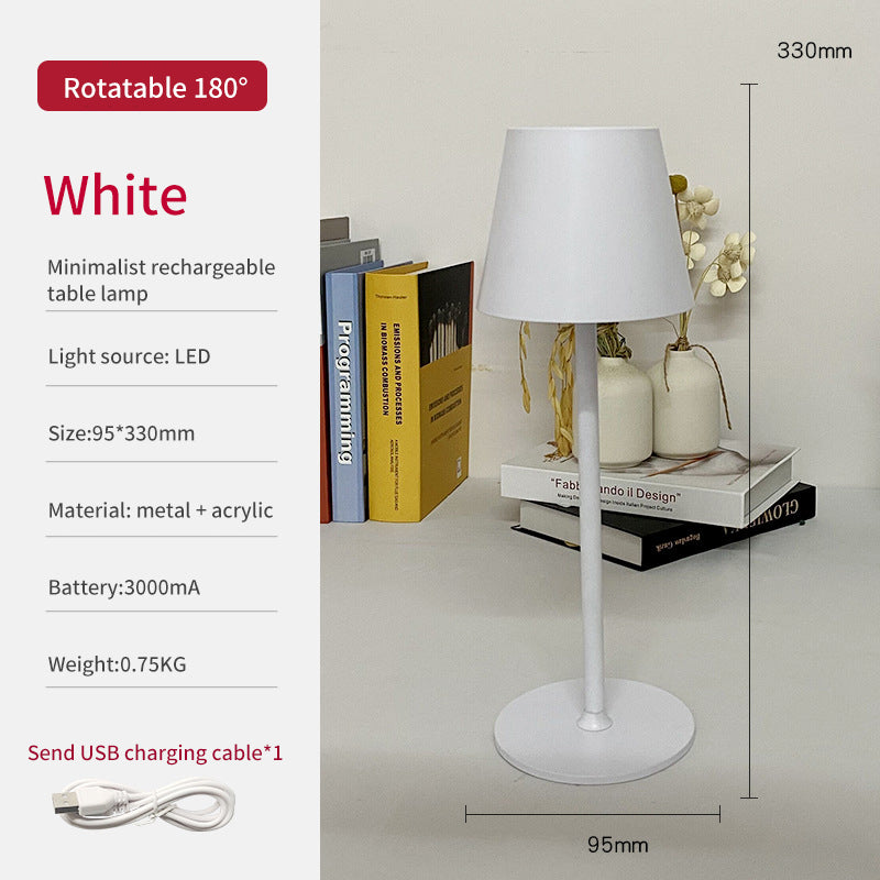 Retro Atmosphere Table Lamp Study Eye Protection Table Lamp USB Rechargeable Living Room Bedside Lamp Restaurant Bar Rotatable Table Lamp