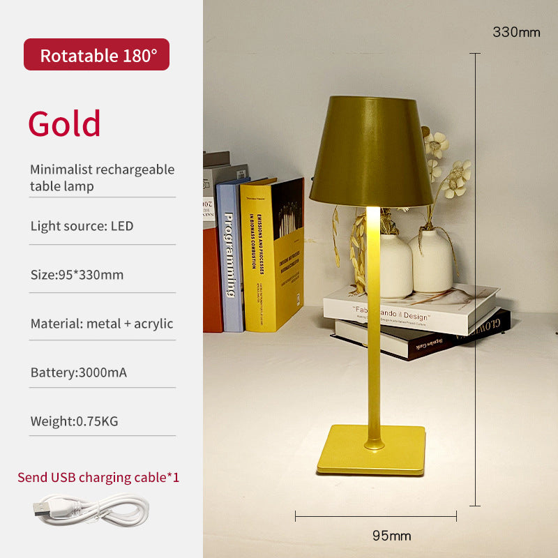 Retro Atmosphere Table Lamp Study Eye Protection Table Lamp USB Rechargeable Living Room Bedside Lamp Restaurant Bar Rotatable Table Lamp