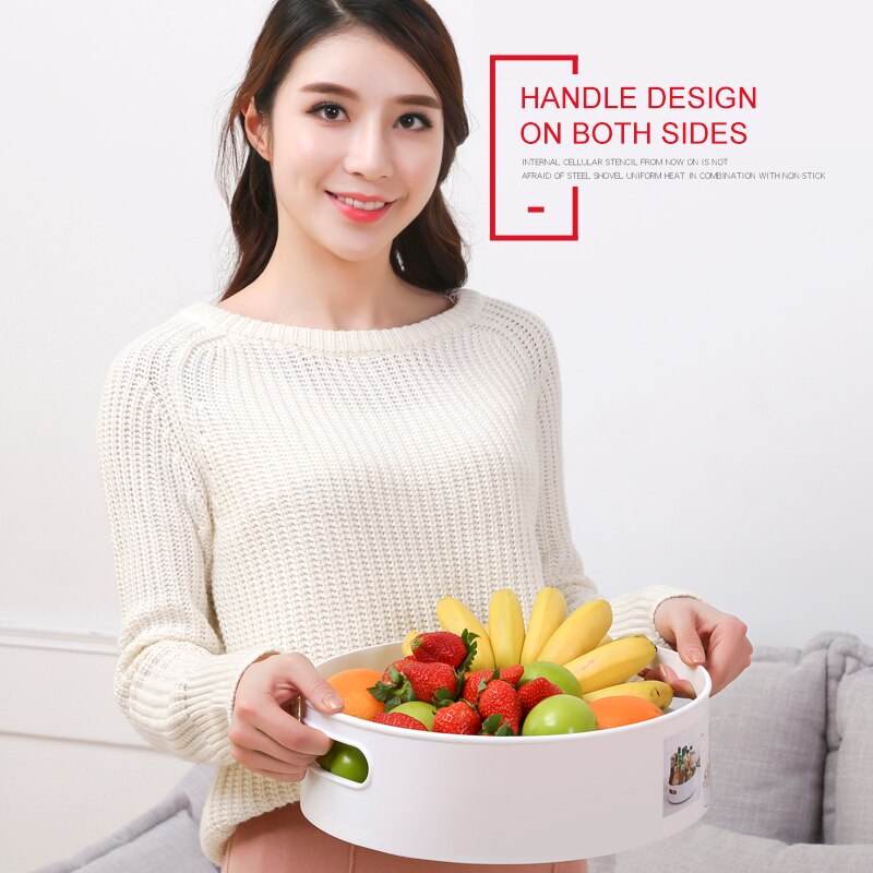 Practical Kitchen Multi-functional anti-skid rotating storage tray Display Plastic Rotary Kitchen Bathroom Party Shelf Organizer