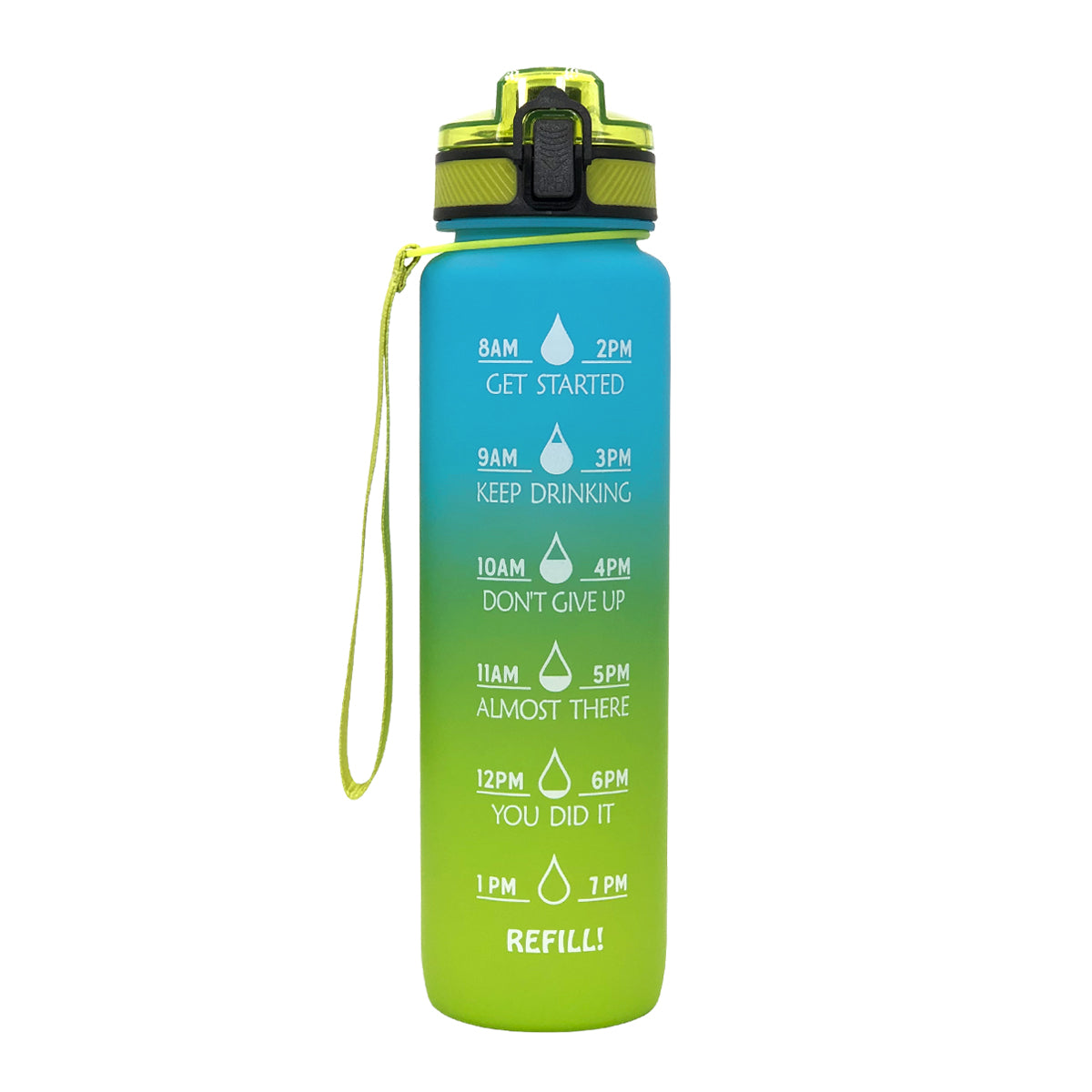 Tritan Water Bottle Sports Frosted Gradient Color Bounce Cover Water Bottle Space Cup Travel Water Cup 1L