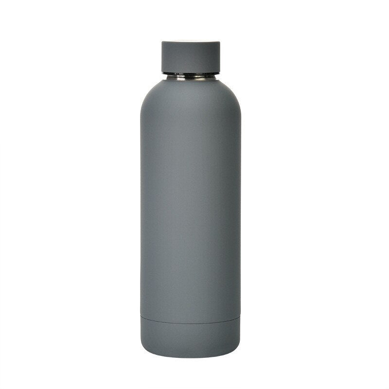 500ml Matte Stainless Steel Vacuum Insulated Hot Cold Water Bottle Double Walled Cola Shape Thermos Leak-Proof Sports Flask