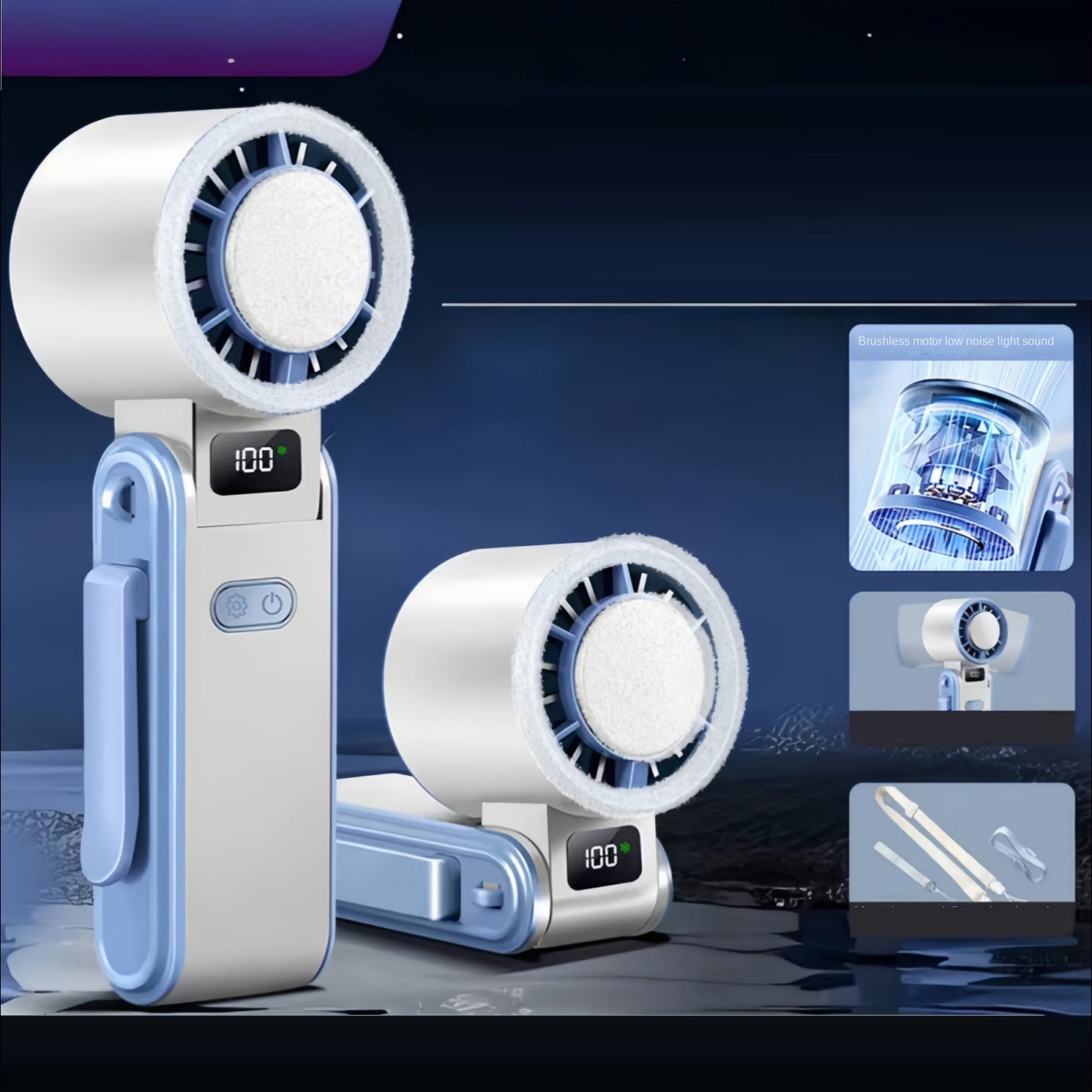 Handheld high-speed ice application fan
